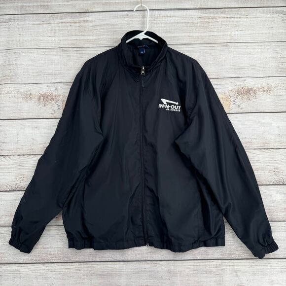 Sport Tek In-N-Out Burger Full Zip Windbreaker Jacket Adult Large Black - Picture 1 of 13